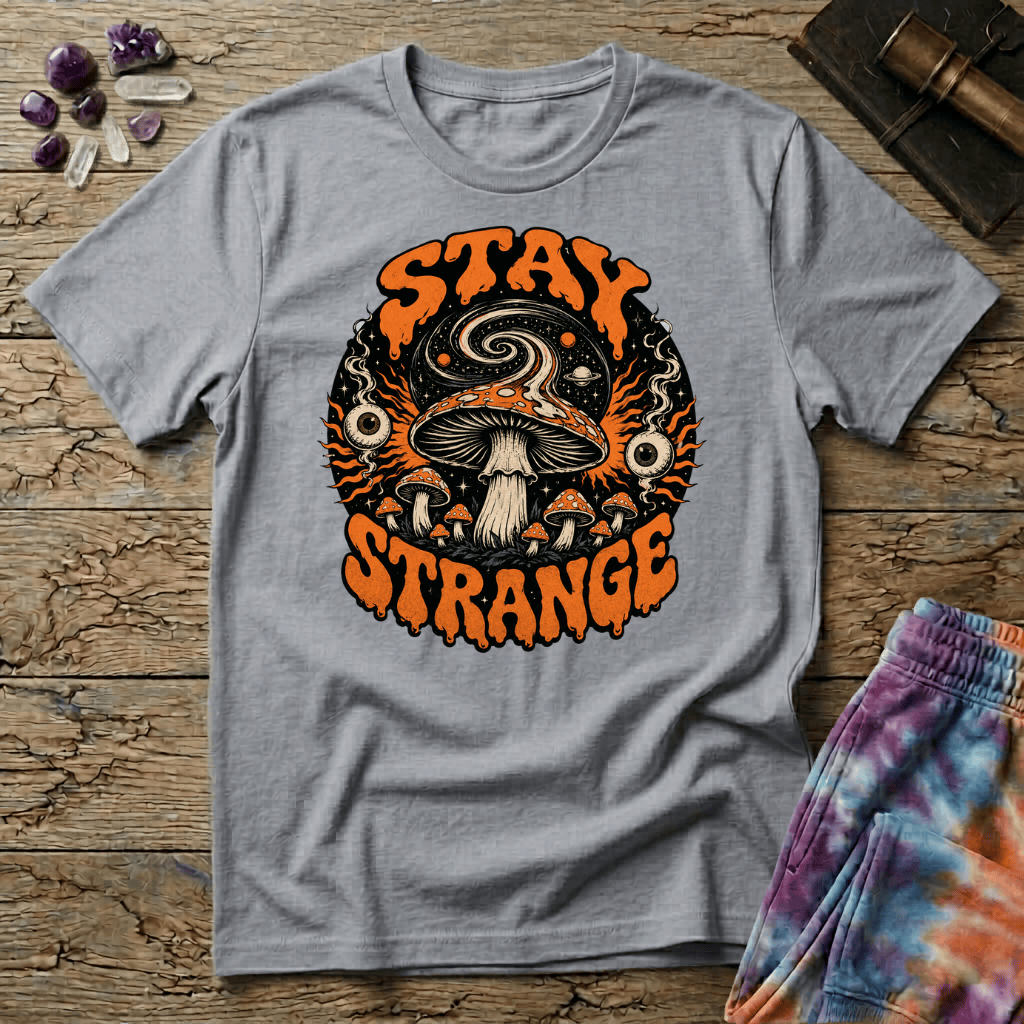 Printify T-Shirt Stay Strange Mushroom T-Shirt Mushroom Magic Mushroom T-Shirt