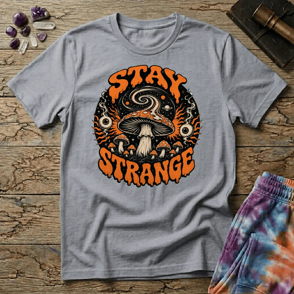 Printify T-Shirt Stay Strange Mushroom T-Shirt Mushroom Magic Mushroom T-Shirt