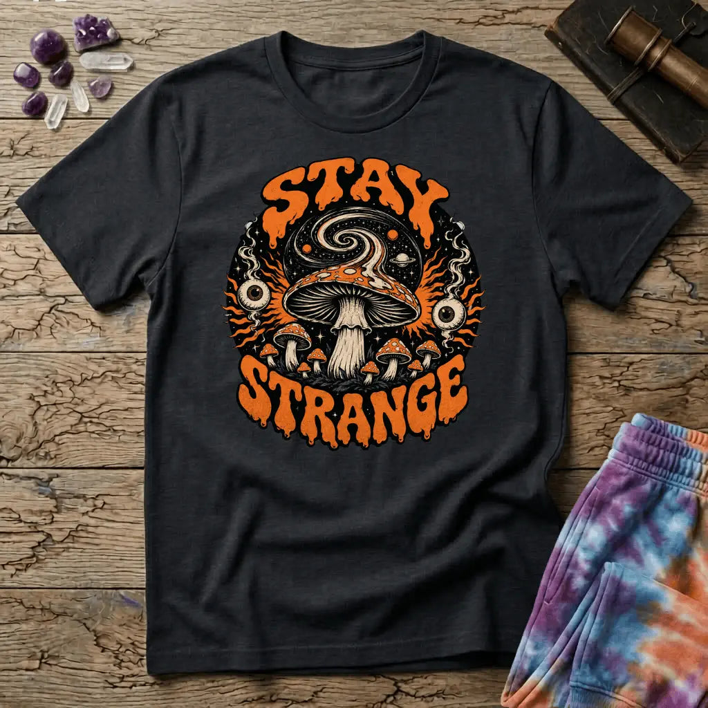 Printify T-Shirt Stay Strange Mushroom T-Shirt Mushroom Magic Mushroom T-Shirt