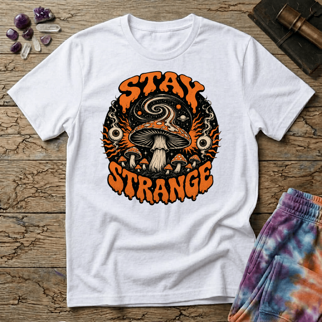 Printify T-Shirt Stay Strange Mushroom T-Shirt Mushroom Magic Mushroom T-Shirt