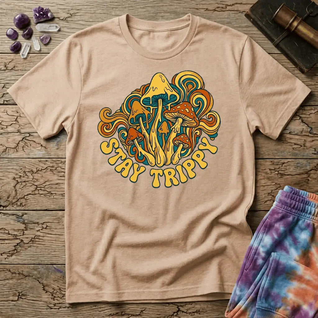 Printify T-Shirt Stay Trippy Mushroom T-Shirt Mushroom Magic Mushroom T-Shirt