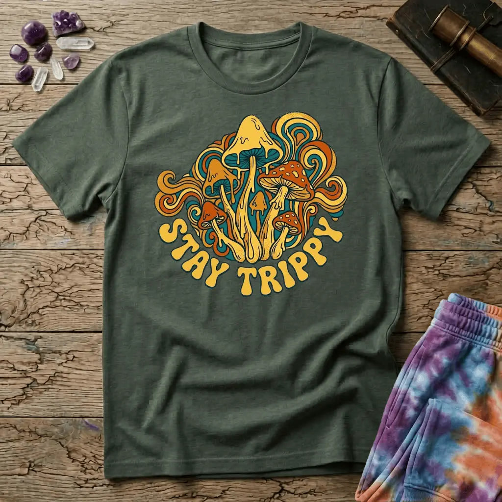 Printify T-Shirt Stay Trippy Mushroom T-Shirt Mushroom Magic Mushroom T-Shirt