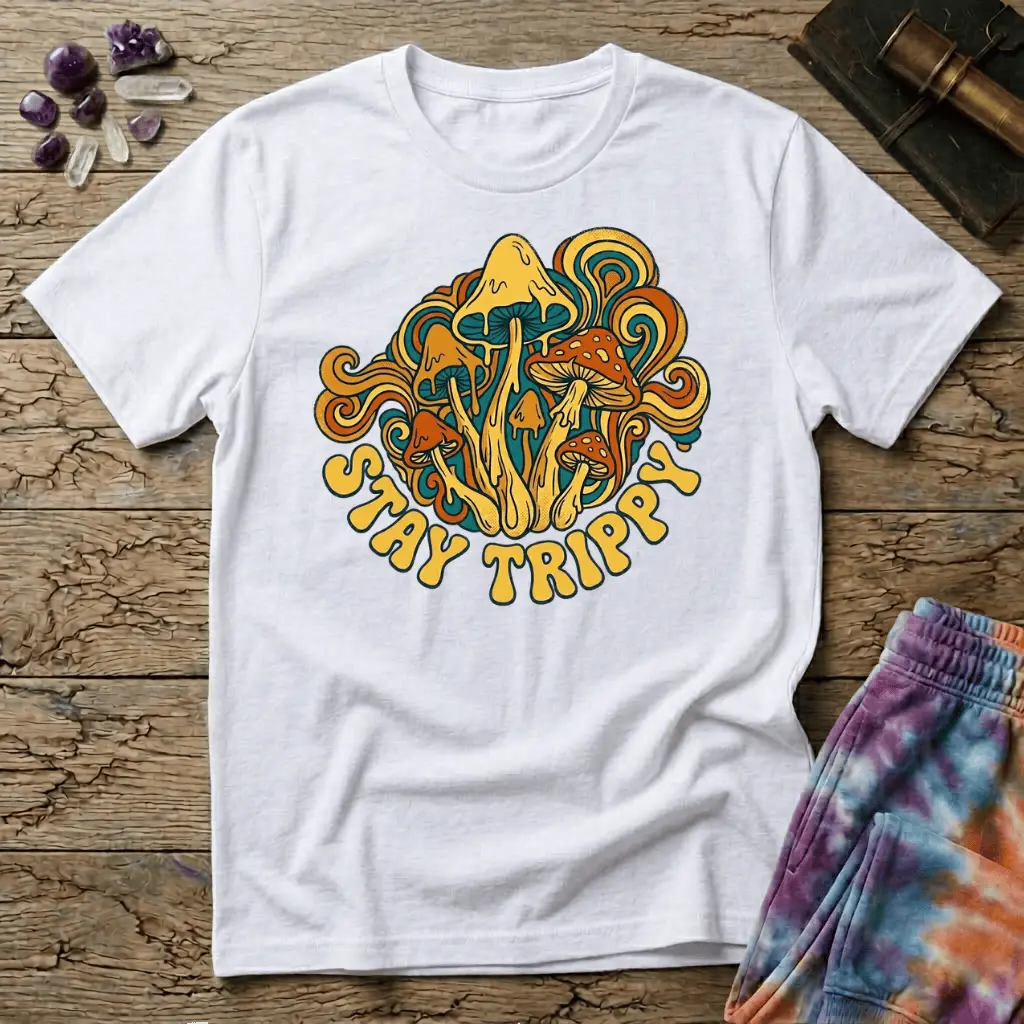 Printify T-Shirt Stay Trippy Mushroom T-Shirt Mushroom Magic Mushroom T-Shirt