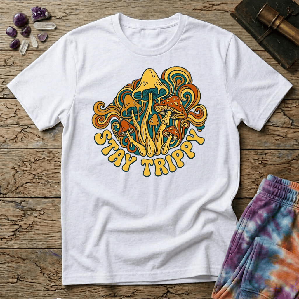 Printify T-Shirt Stay Trippy Mushroom T-Shirt Mushroom Magic Mushroom T-Shirt