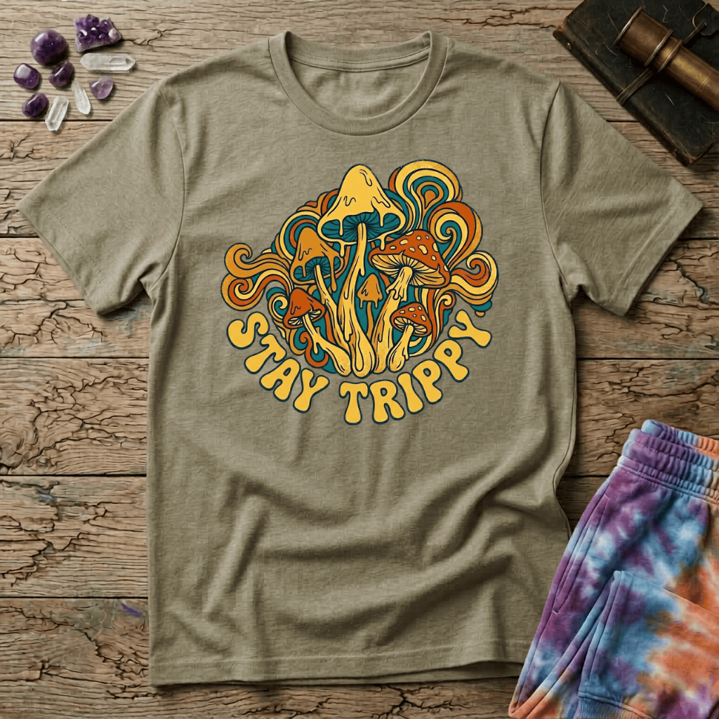 Printify T-Shirt Stay Trippy Mushroom T-Shirt Mushroom Magic Mushroom T-Shirt