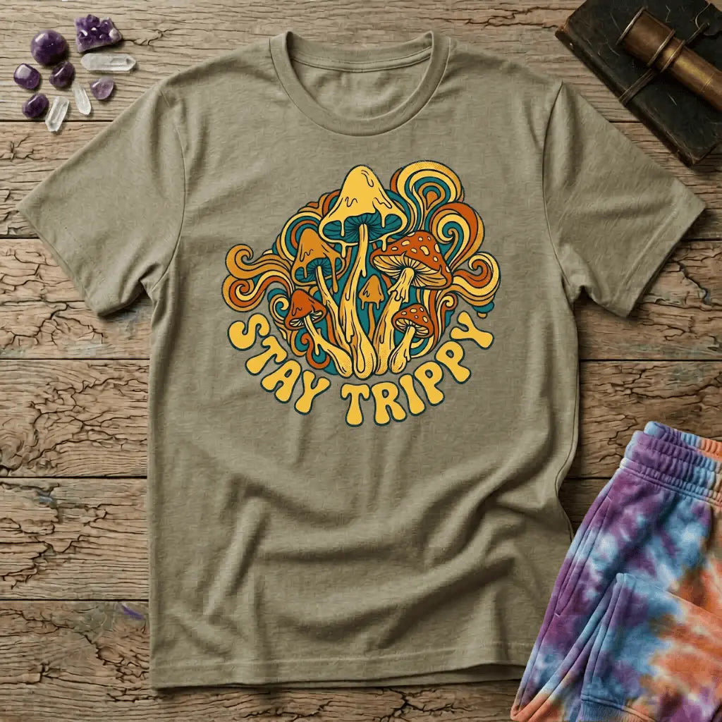 Printify T-Shirt Stay Trippy Mushroom T-Shirt Mushroom Magic Mushroom T-Shirt