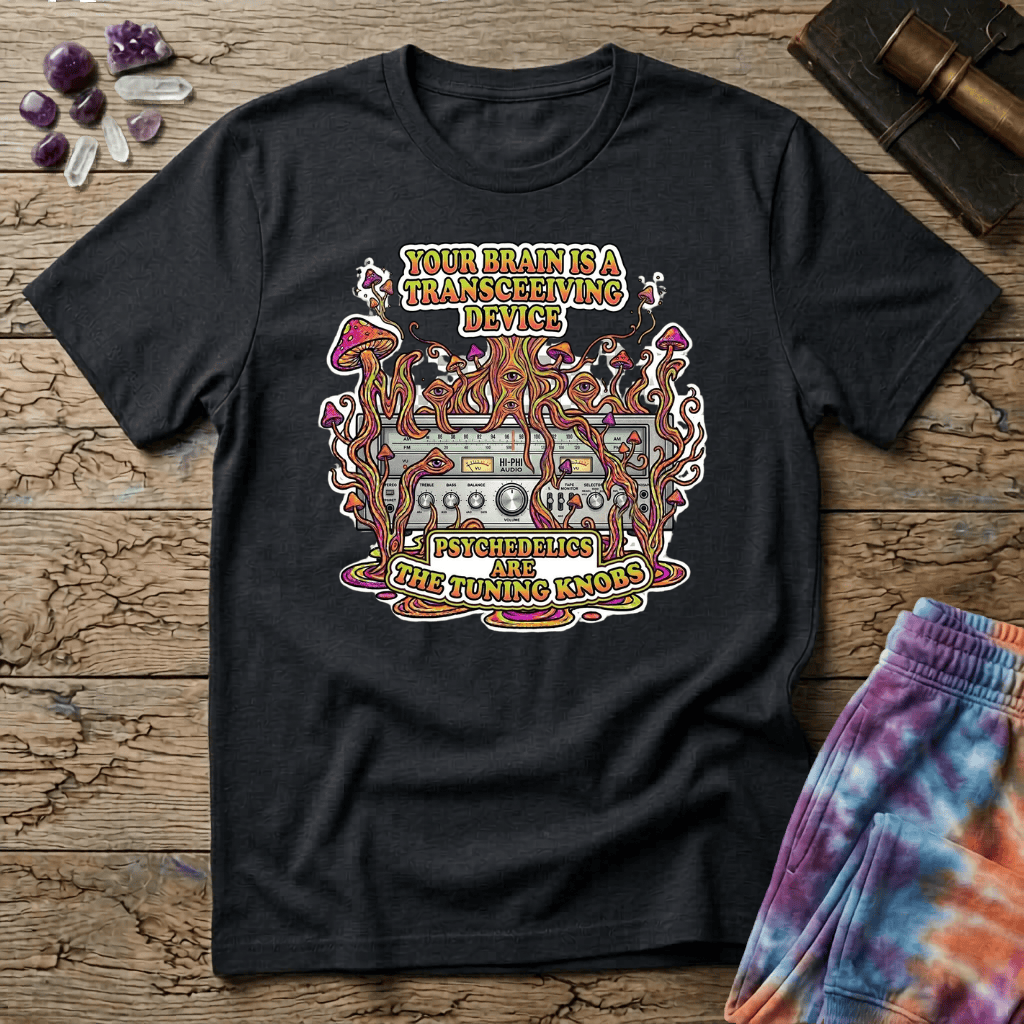 Printify T-Shirt Stereo Receiver Mushroom T-Shirt Mushroom Magic Mushroom T-Shirt
