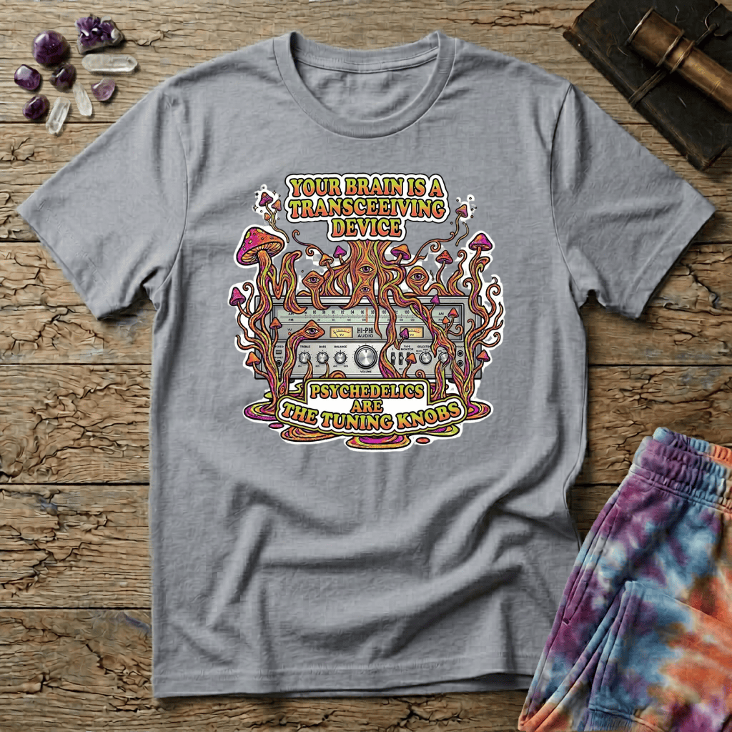 Printify T-Shirt Stereo Receiver Mushroom T-Shirt Mushroom Magic Mushroom T-Shirt