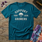 Printify T-Shirt Support Your Local Grower Mushroom T-Shirt Mushroom Magic Mushroom T-Shirt