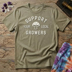 Printify T-Shirt Support Your Local Grower Mushroom T-Shirt Mushroom Magic Mushroom T-Shirt