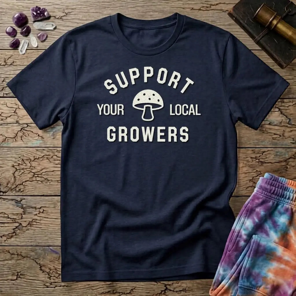 Printify T-Shirt Support Your Local Grower Mushroom T-Shirt Mushroom Magic Mushroom T-Shirt