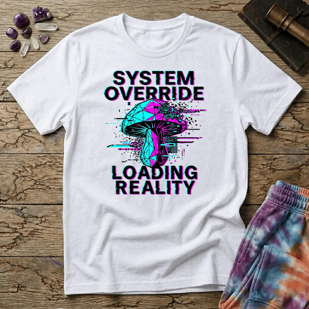 Printify T-Shirt System Override Loading Reality  T-Shirt Mushroom Magic Mushroom T-Shirt