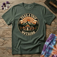 Printify T-Shirt Take A Trip Outside Mushroom T-Shirt Mushroom Magic Mushroom T-Shirt