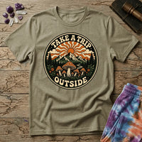 Printify T-Shirt Take A Trip Outside Mushroom T-Shirt Mushroom Magic Mushroom T-Shirt