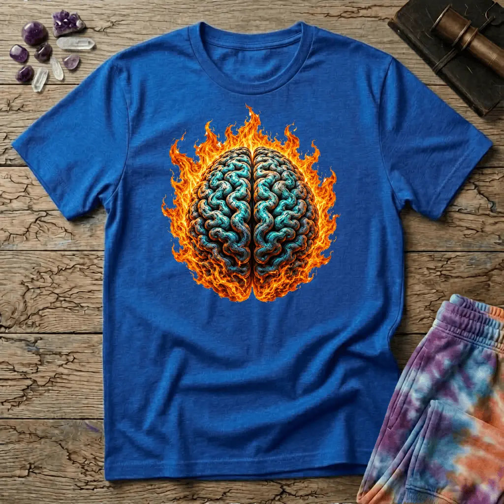 Printify T-Shirt The Brain On Fire T-Shirt Mushroom Magic Mushroom T-Shirt