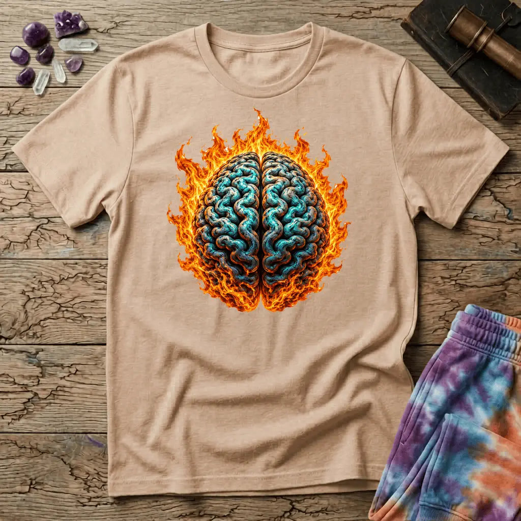 Printify T-Shirt The Brain On Fire T-Shirt Mushroom Magic Mushroom T-Shirt