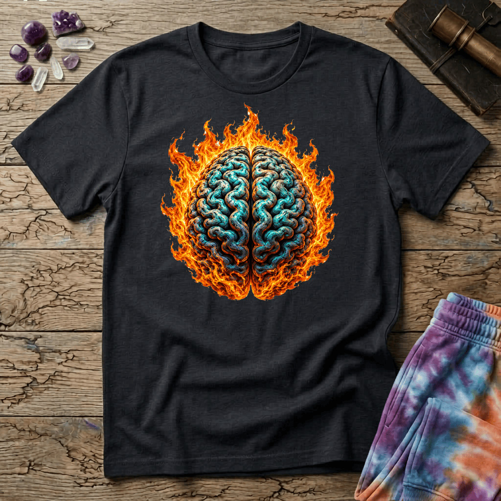 Printify T-Shirt The Brain On Fire T-Shirt Mushroom Magic Mushroom T-Shirt