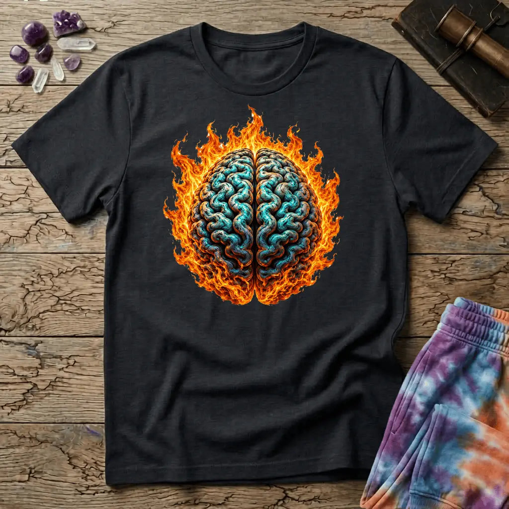 Printify T-Shirt The Brain On Fire T-Shirt Mushroom Magic Mushroom T-Shirt