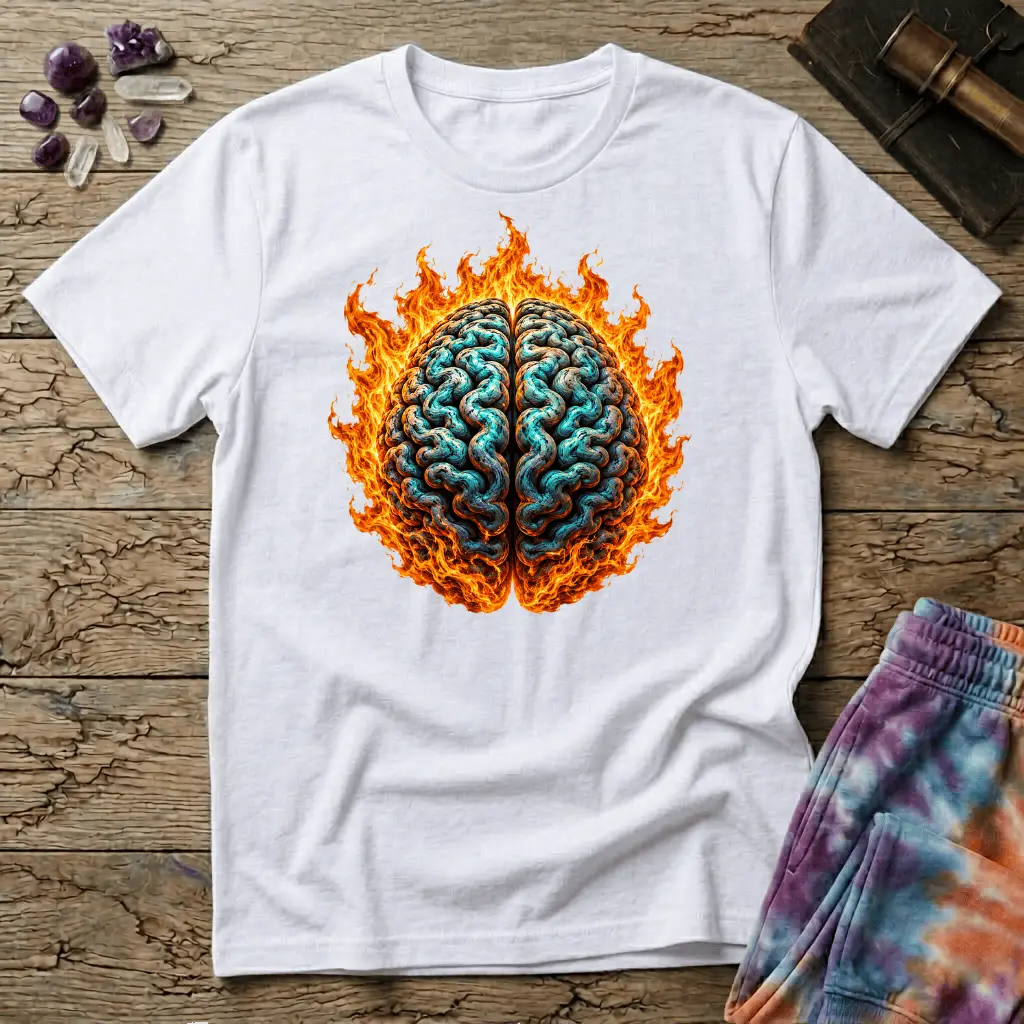 Printify T-Shirt The Brain On Fire T-Shirt Mushroom Magic Mushroom T-Shirt