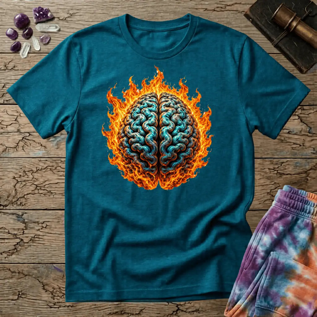 Printify T-Shirt The Brain On Fire T-Shirt Mushroom Magic Mushroom T-Shirt