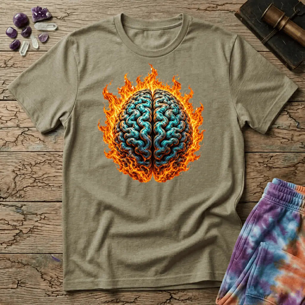 Printify T-Shirt The Brain On Fire T-Shirt Mushroom Magic Mushroom T-Shirt