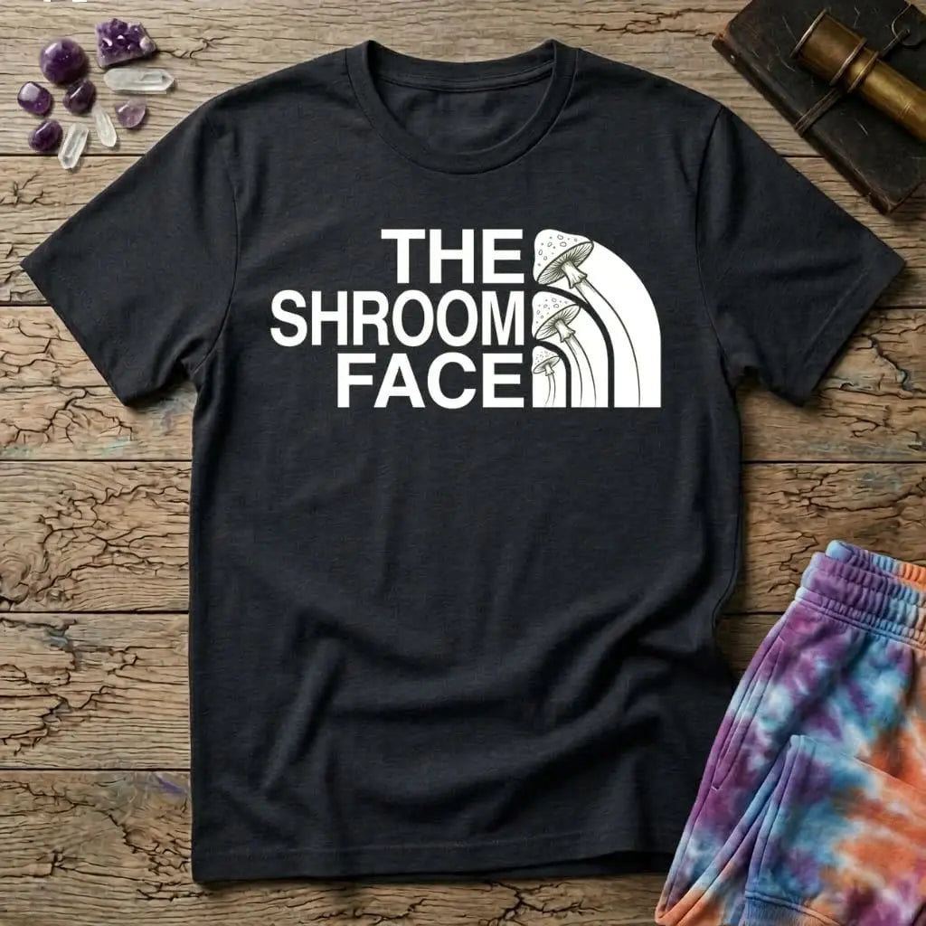 Printify T-Shirt The Shroom Face Mushroom T-Shirt Mushroom Magic Mushroom T-Shirt
