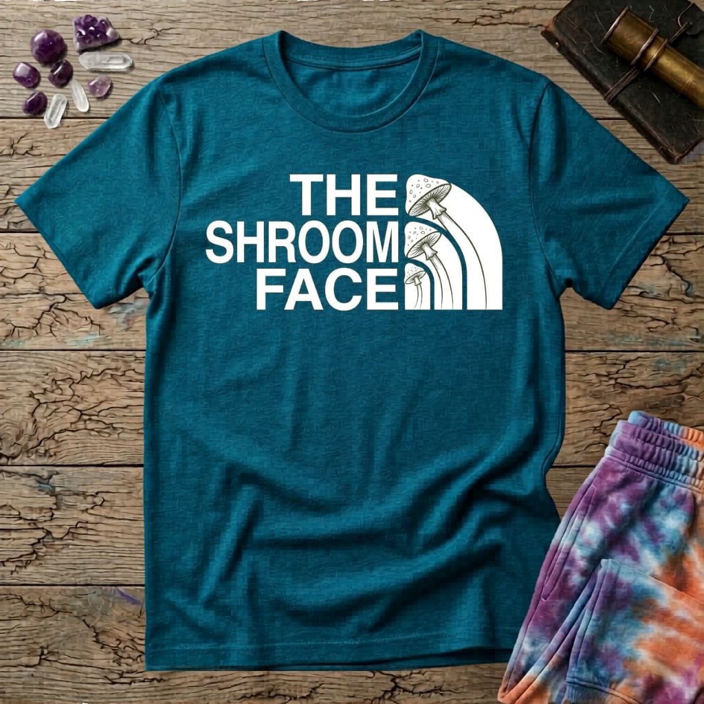 Printify T-Shirt The Shroom Face Mushroom T-Shirt Mushroom Magic Mushroom T-Shirt