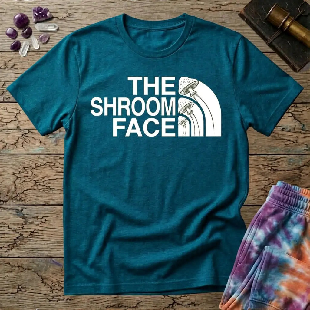 Printify T-Shirt The Shroom Face Mushroom T-Shirt Mushroom Magic Mushroom T-Shirt