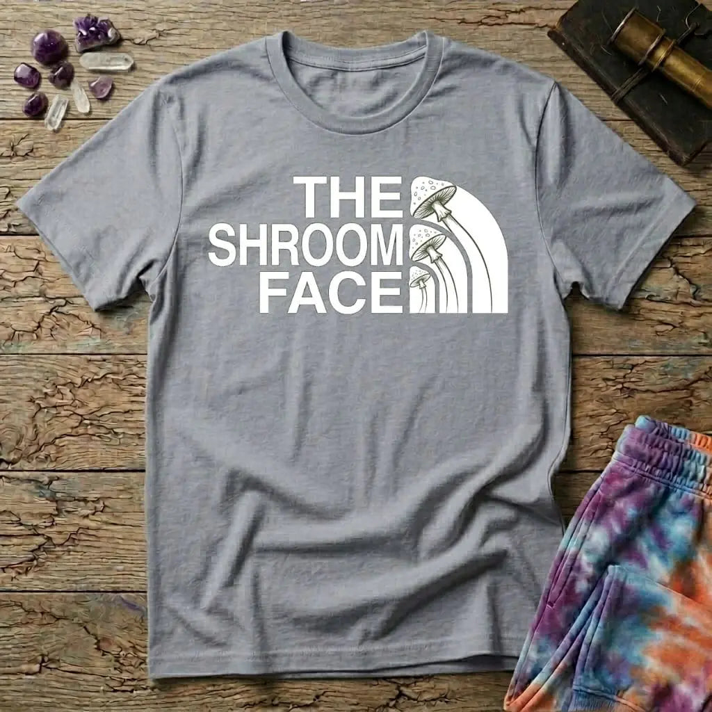 Printify T-Shirt The Shroom Face Mushroom T-Shirt Mushroom Magic Mushroom T-Shirt