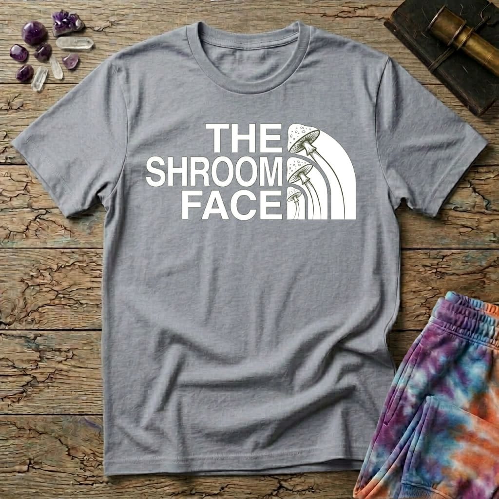 Printify T-Shirt The Shroom Face Mushroom T-Shirt Mushroom Magic Mushroom T-Shirt