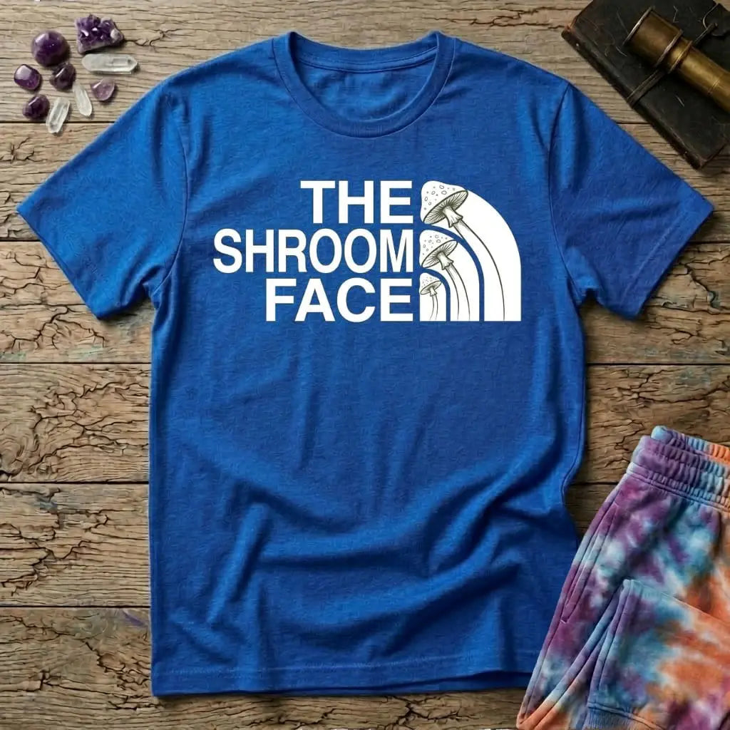 Printify T-Shirt The Shroom Face Mushroom T-Shirt Mushroom Magic Mushroom T-Shirt