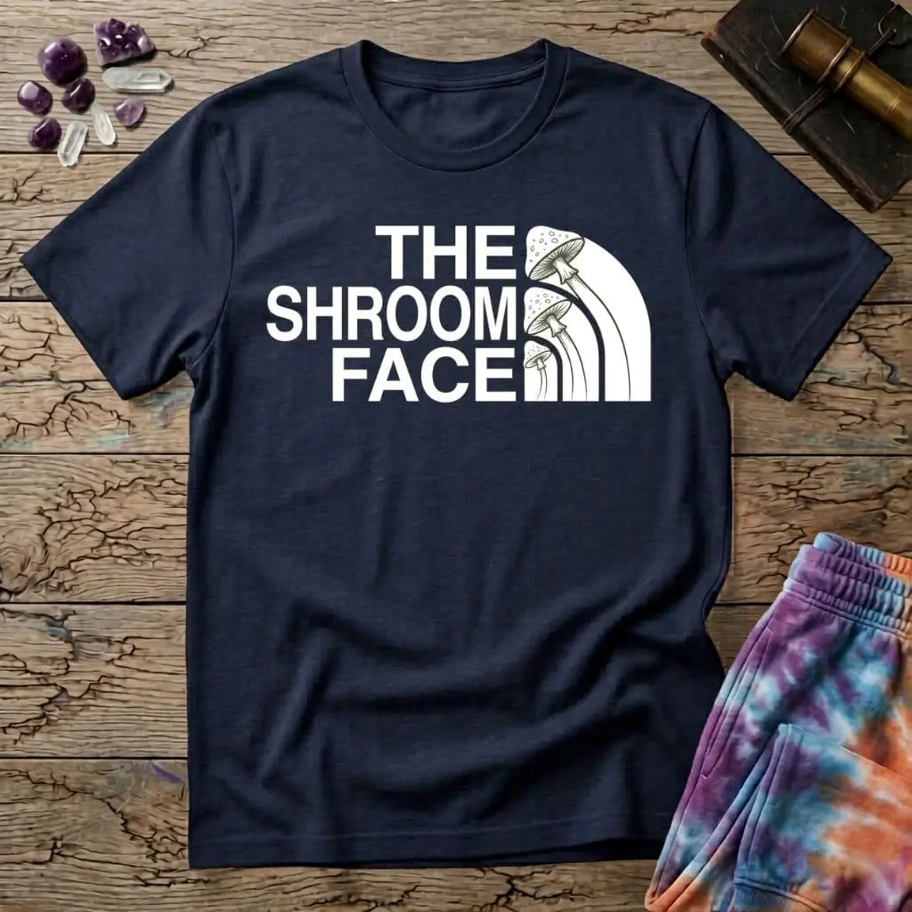 Printify T-Shirt The Shroom Face Mushroom T-Shirt Mushroom Magic Mushroom T-Shirt