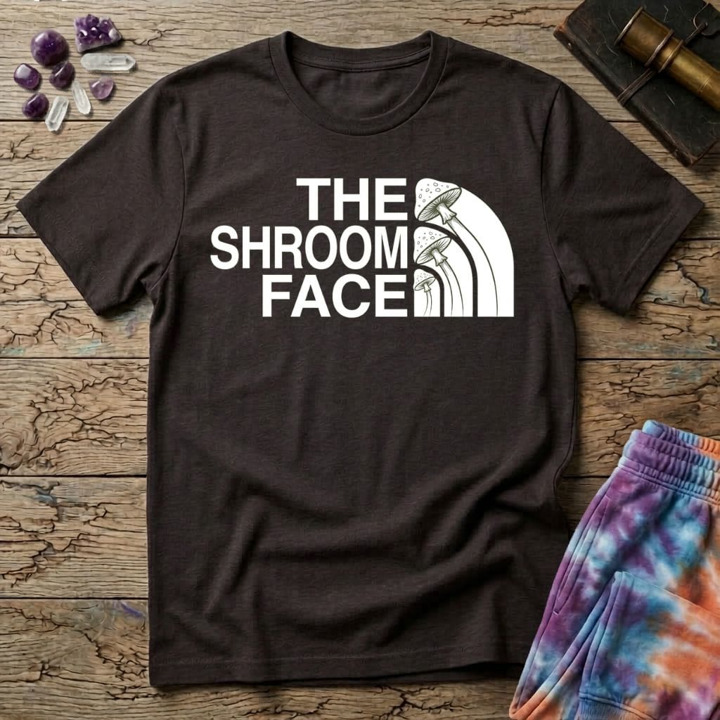 Printify T-Shirt The Shroom Face Mushroom T-Shirt Mushroom Magic Mushroom T-Shirt