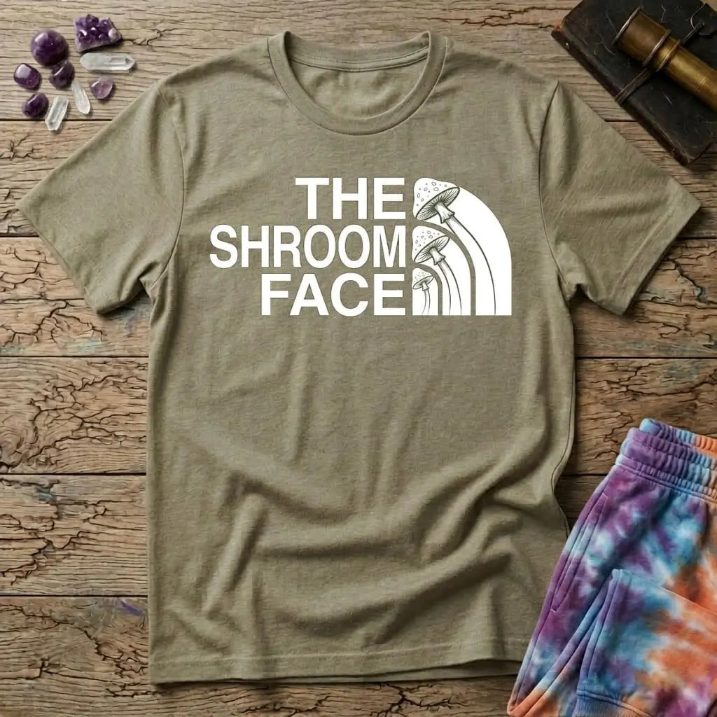 Printify T-Shirt The Shroom Face Mushroom T-Shirt Mushroom Magic Mushroom T-Shirt