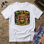 Printify T-Shirt The Trip Ends But The Knowing Stays Too T-Shirt Mushroom Magic Mushroom T-Shirt
