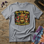 Printify T-Shirt The Trip Ends But The Knowing Stays Too T-Shirt Mushroom Magic Mushroom T-Shirt