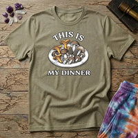 Printify T-Shirt This Is My Dinner Mushroom T-Shirt Mushroom Magic Mushroom T-Shirt