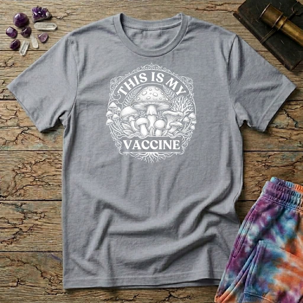Printify T-Shirt This Is My Vac Too T-Shirt Mushroom Magic Mushroom T-Shirt