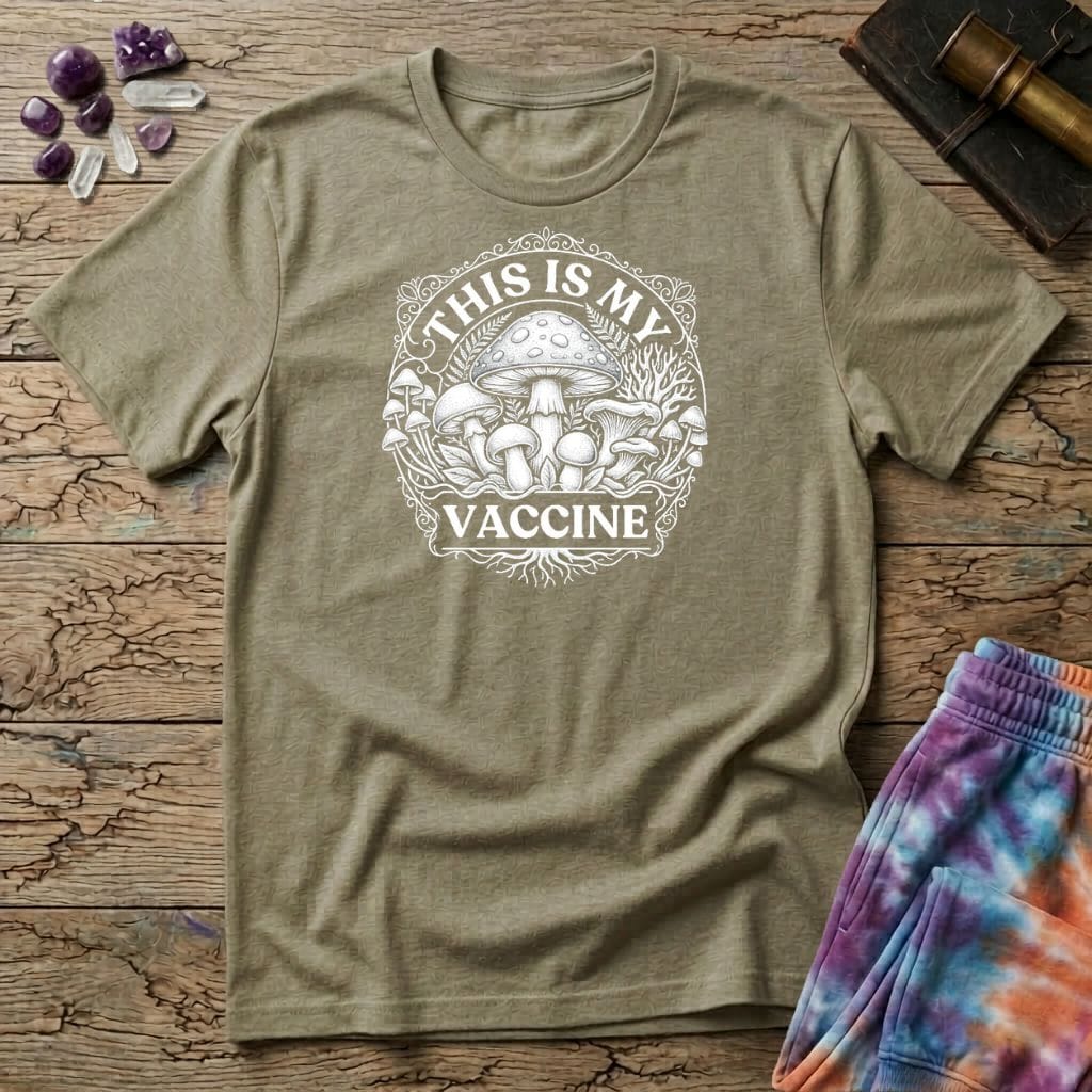 Printify T-Shirt This Is My Vac Too T-Shirt Mushroom Magic Mushroom T-Shirt