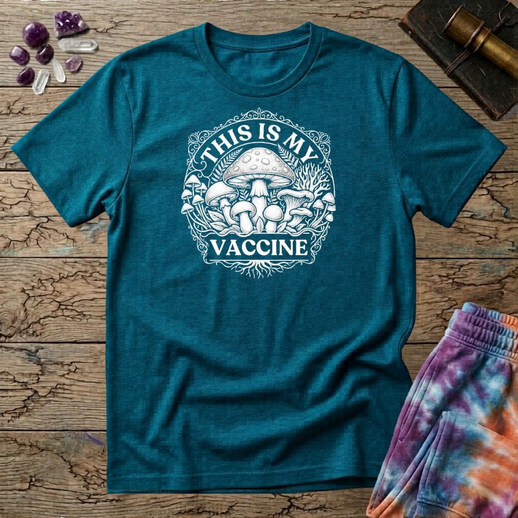 Printify T-Shirt This Is My Vac Too T-Shirt Mushroom Magic Mushroom T-Shirt