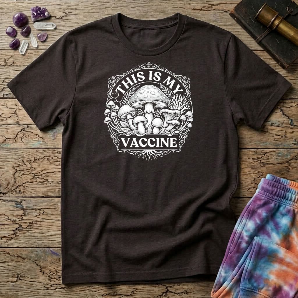 Printify T-Shirt This Is My Vac Too T-Shirt Mushroom Magic Mushroom T-Shirt