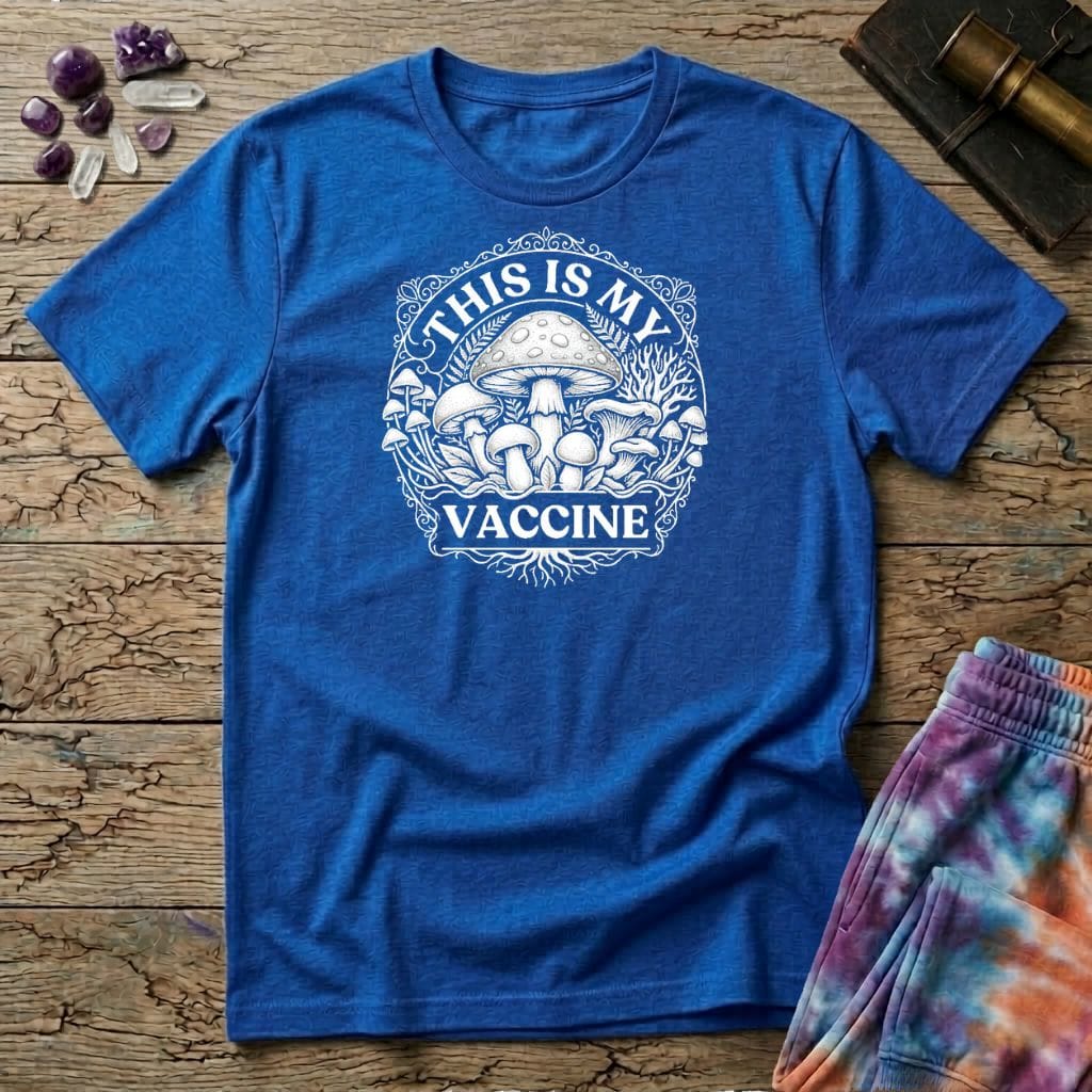 Printify T-Shirt This Is My Vac Too T-Shirt Mushroom Magic Mushroom T-Shirt
