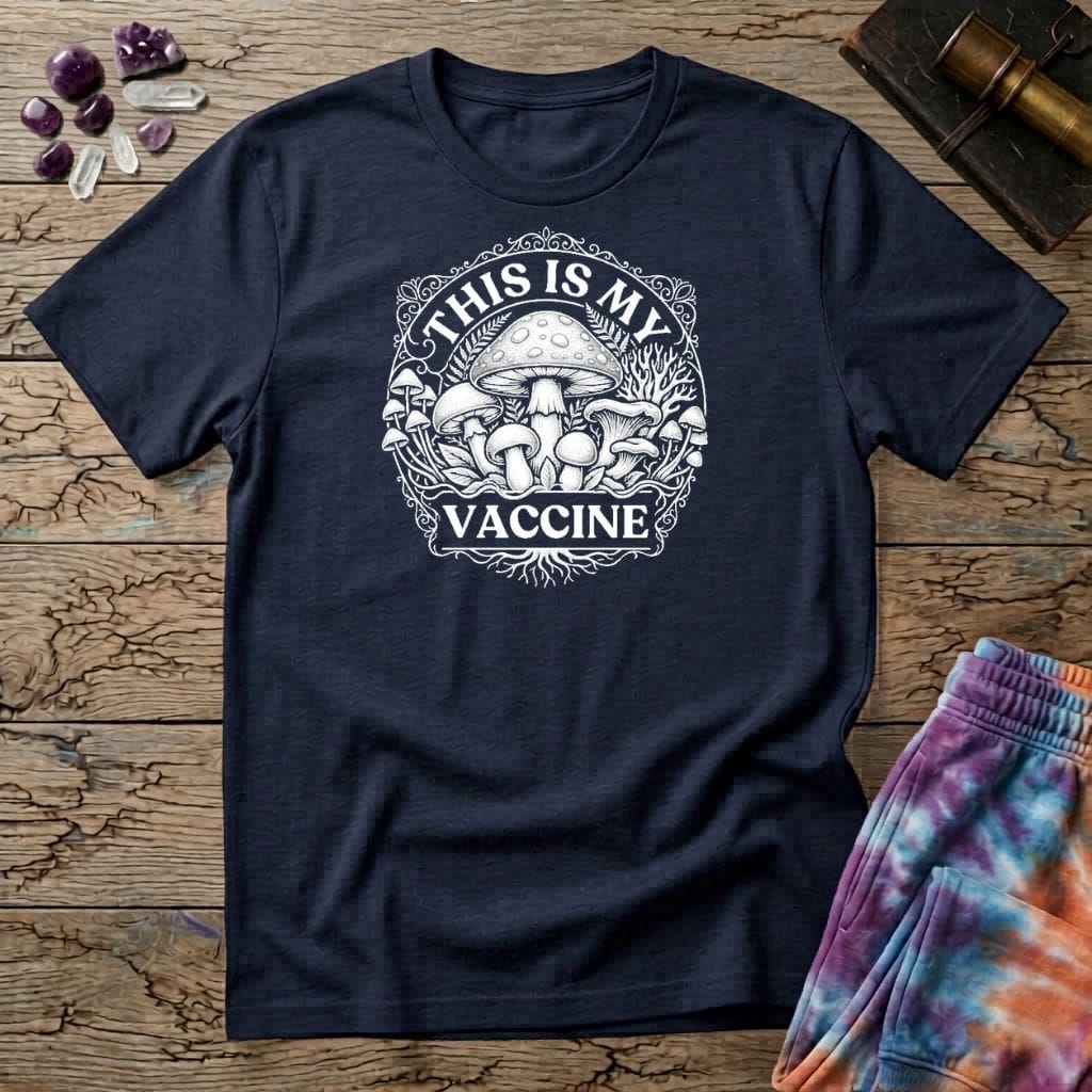 Printify T-Shirt This Is My Vac Too T-Shirt Mushroom Magic Mushroom T-Shirt