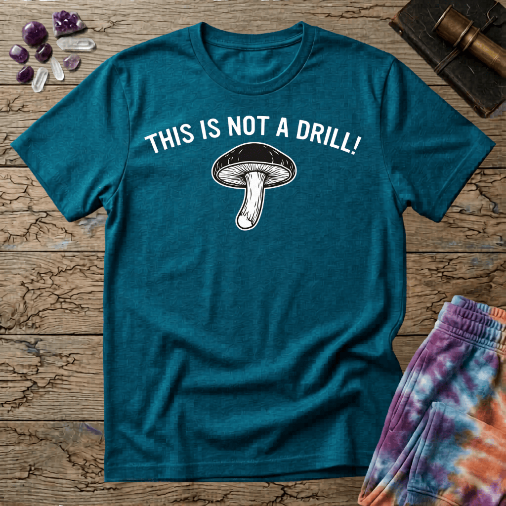 Printify T-Shirt This Is Not A Drill Mushroom T-Shirt Mushroom Magic Mushroom T-Shirt