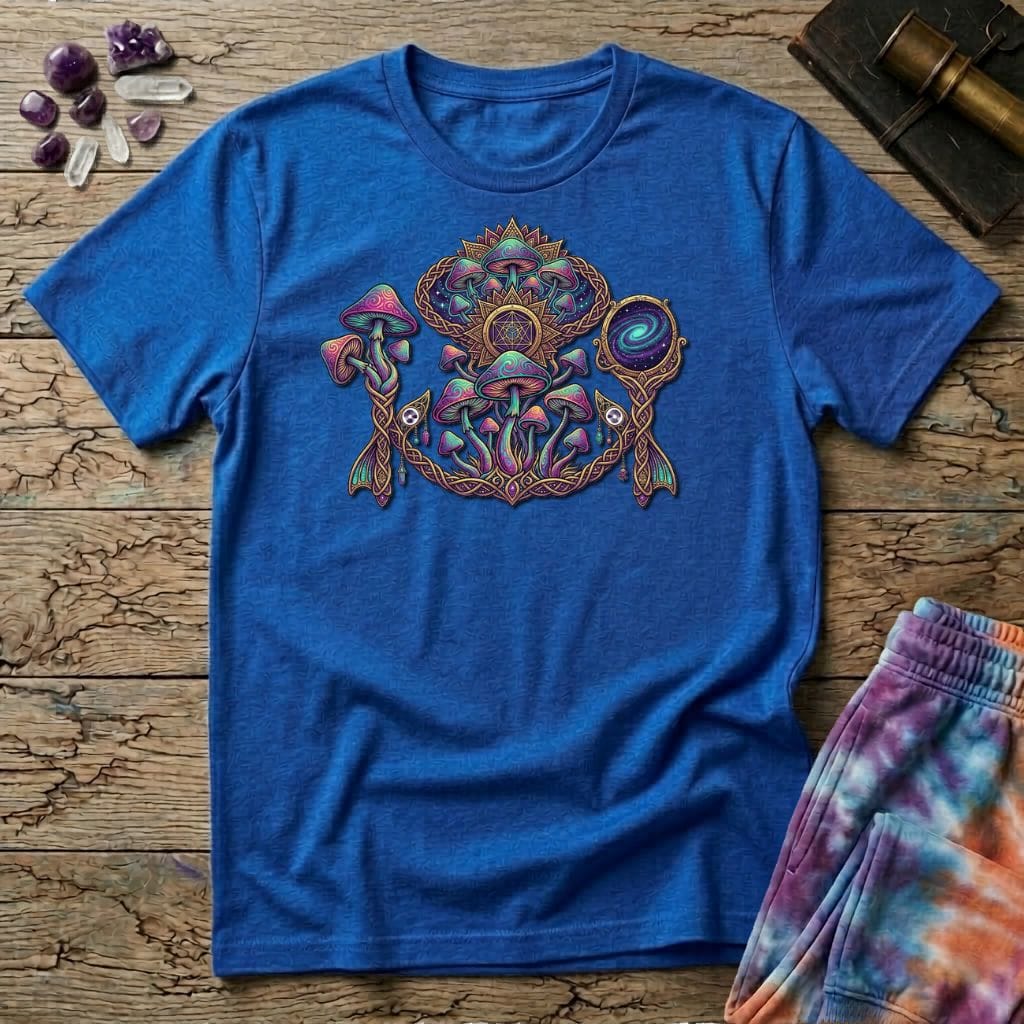 Printify T-Shirt Tribal Mushroom T-Shirt Mushroom Magic Mushroom T-Shirt