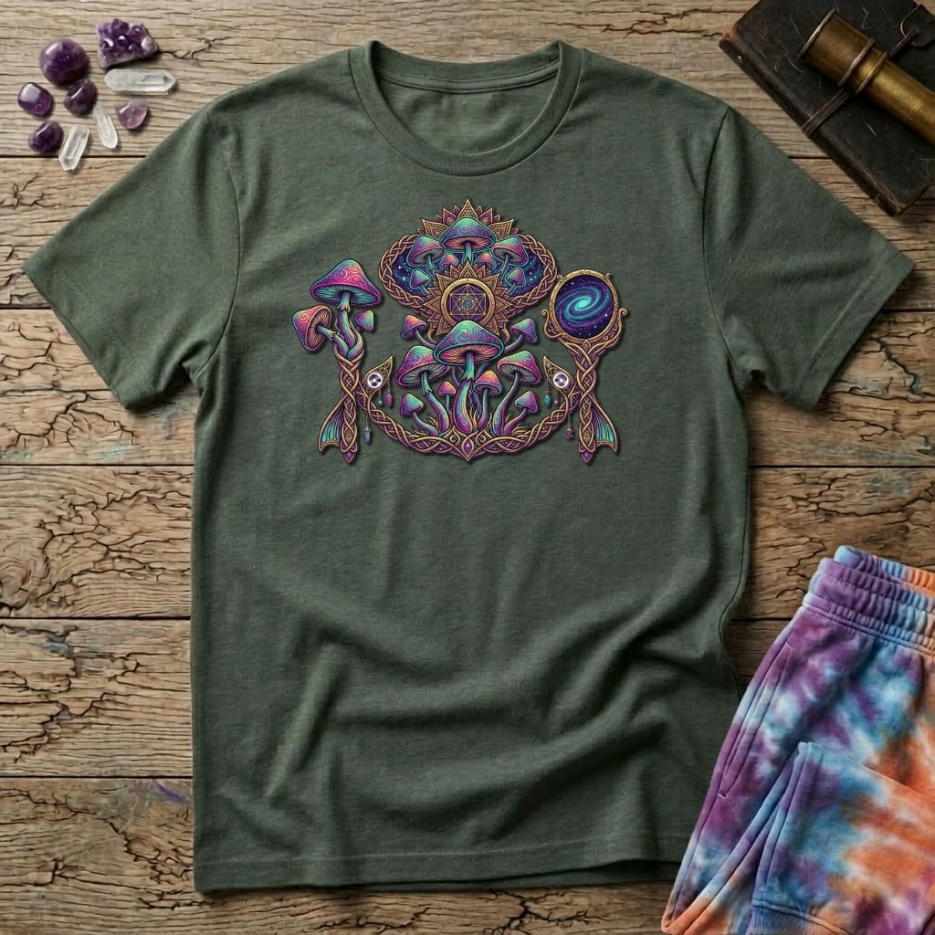 Printify T-Shirt Tribal Mushroom T-Shirt Mushroom Magic Mushroom T-Shirt