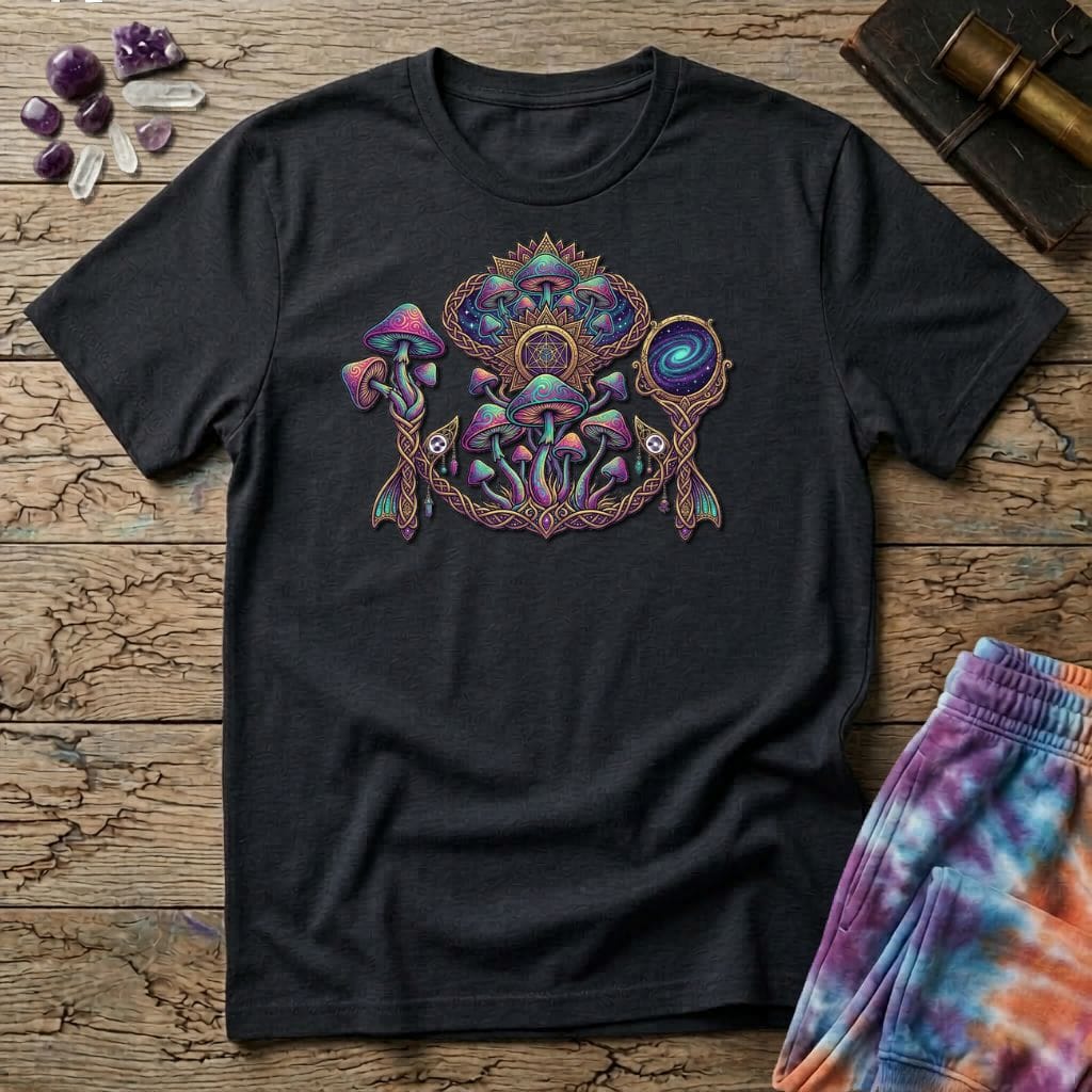 Printify T-Shirt Tribal Mushroom T-Shirt Mushroom Magic Mushroom T-Shirt
