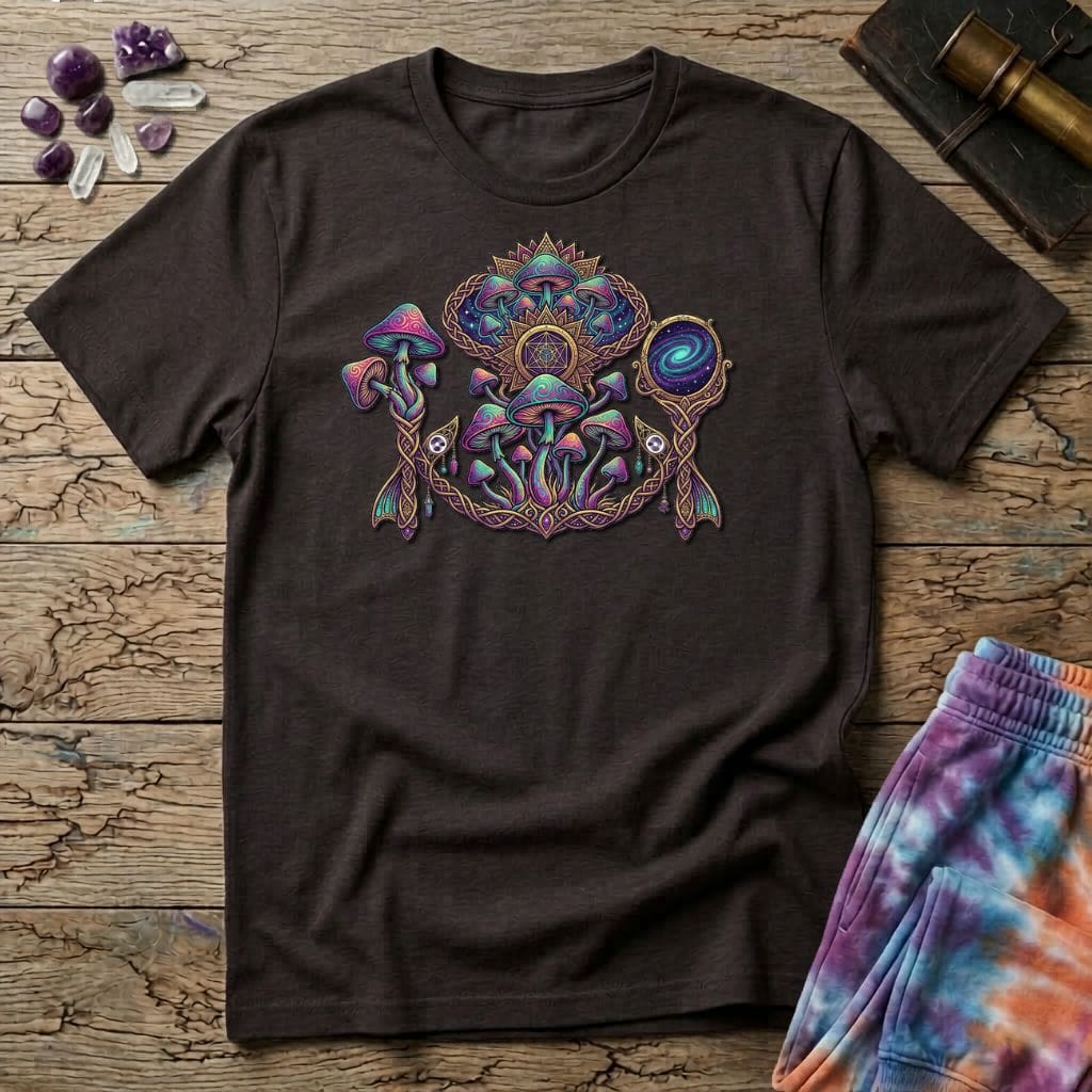 Printify T-Shirt Tribal Mushroom T-Shirt Mushroom Magic Mushroom T-Shirt