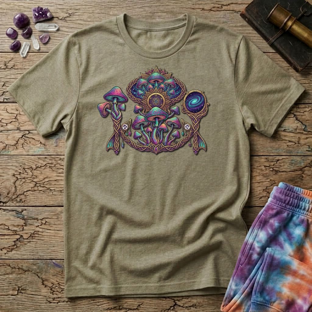 Printify T-Shirt Tribal Mushroom T-Shirt Mushroom Magic Mushroom T-Shirt