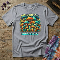 Printify T-Shirt Trip More Worry Less Mushroom T-Shirt Mushroom Magic Mushroom T-Shirt